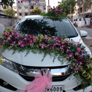 Wedding Car Decoration with Real Flowers