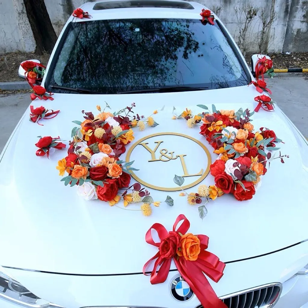 Wedding Car Decoration with Artificial Flowers