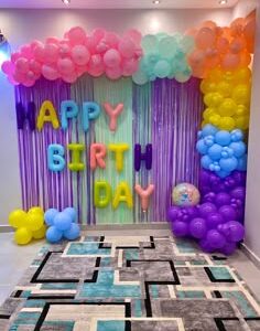 multi colour balloon decor