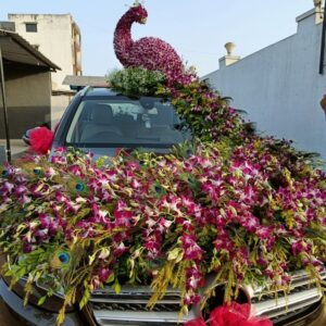 Wedding Car Decoration with Real Flowers